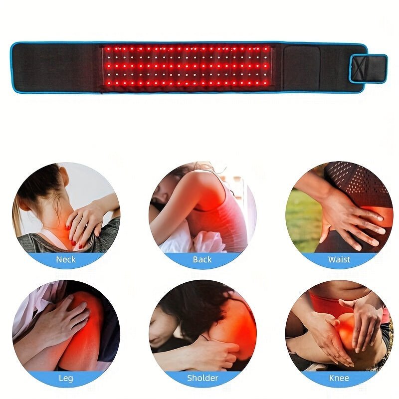 NNETM 660nm Red & 850nm Near Infrared Light Therapy Heated Wrist Belt(Black)