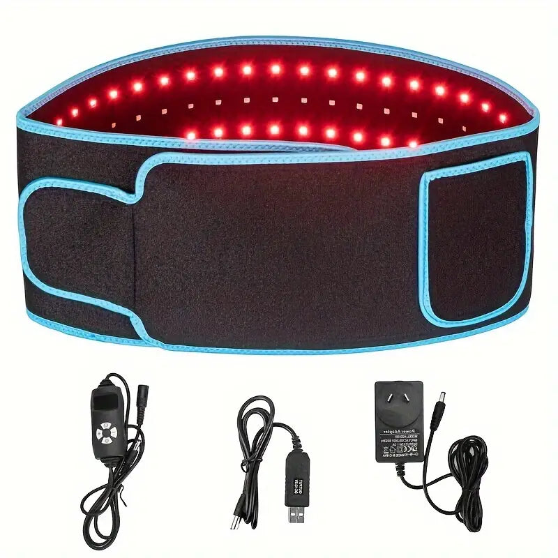 NNETM 660nm Red & 850nm Near Infrared Light Therapy Heated Wrist Belt(Black)