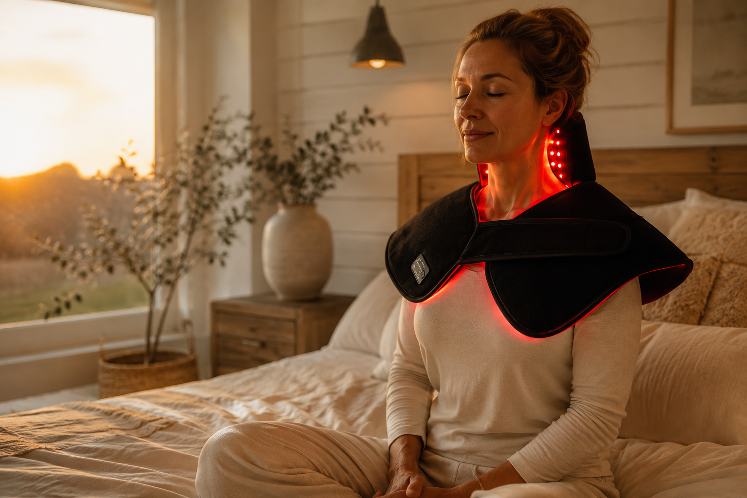 Red Light Therapy Shoulder & Neck Wrap – 660nm & 850nm Wearable Pad