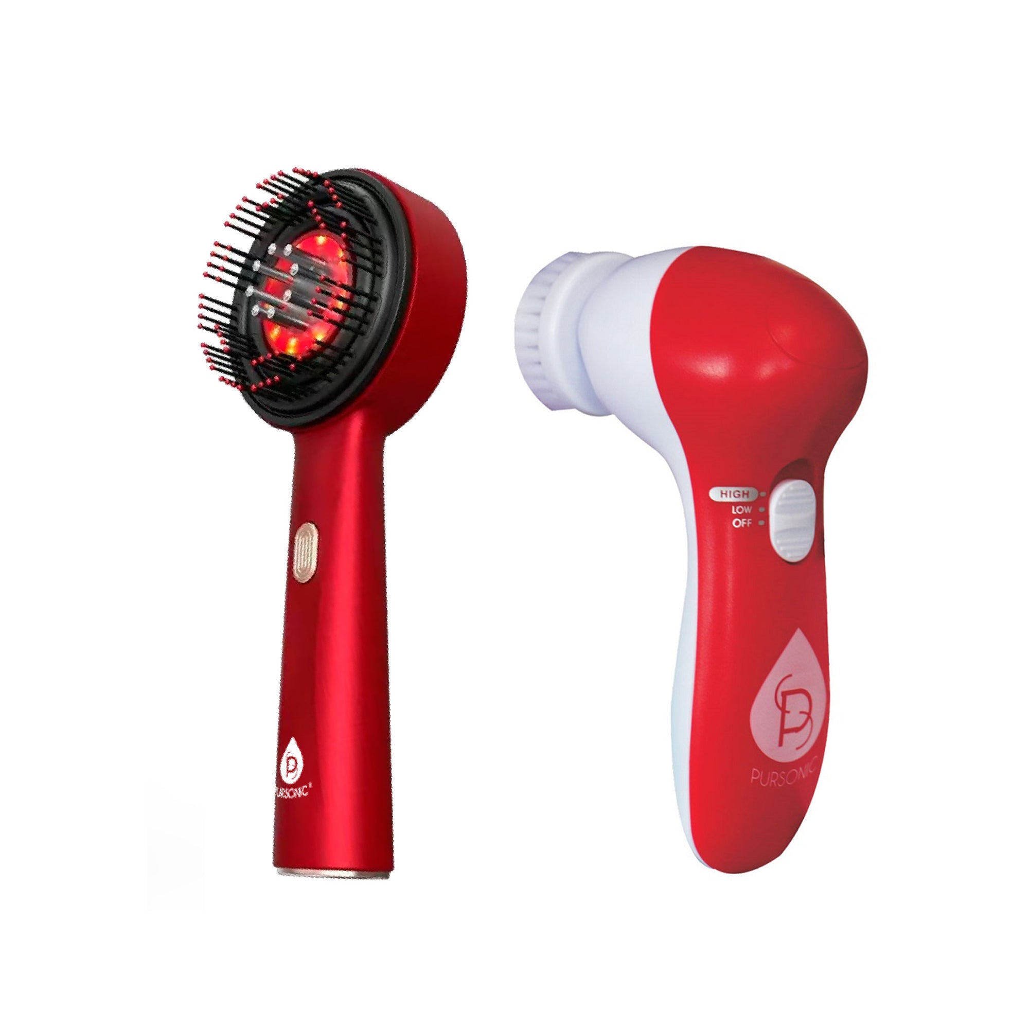 Red Light LED Scalp & Hair Therapy Brush & Advanced Facial Cleansing