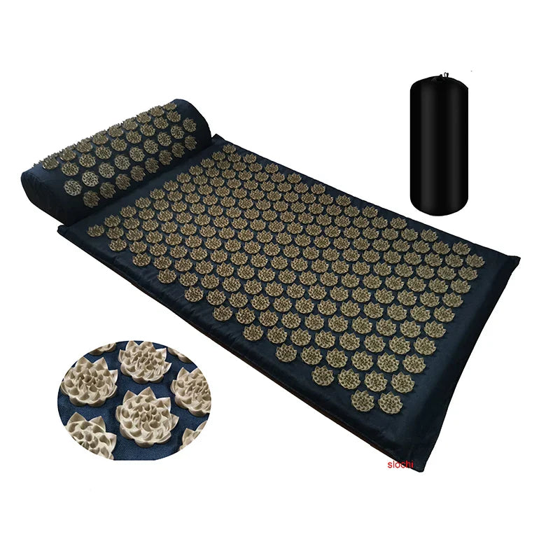 Acupressure Mat & Pillow Set — Charcoal