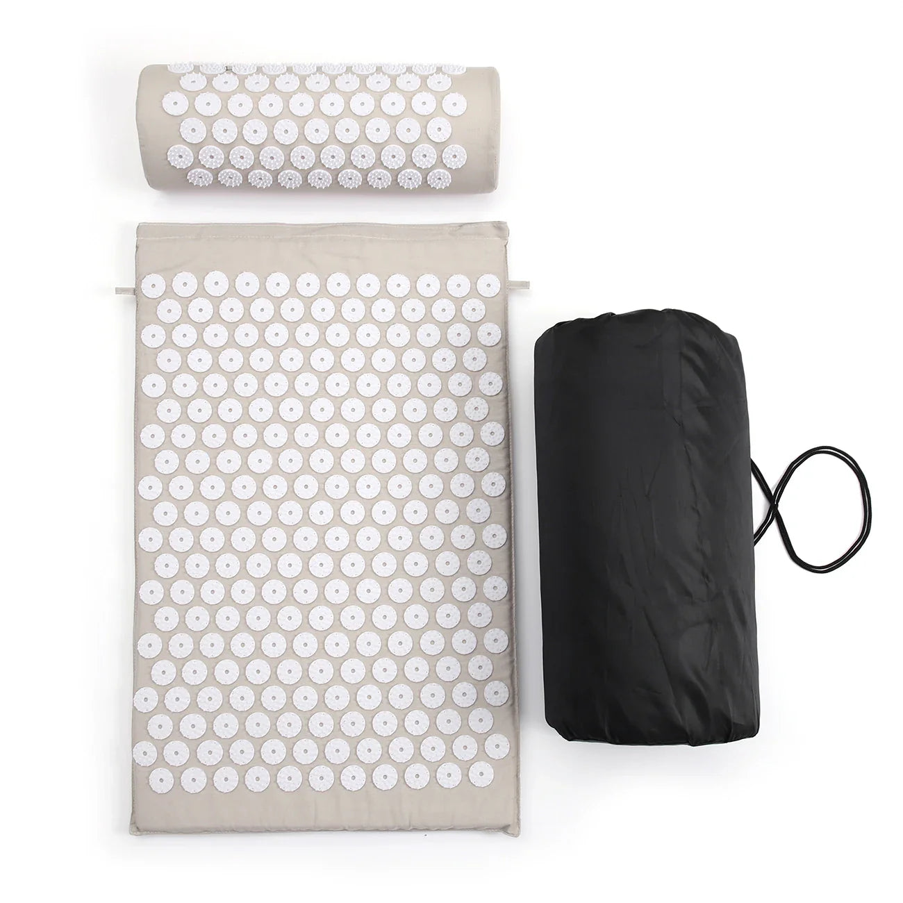 Acupressure Mat & Pillow Set — Light Gray