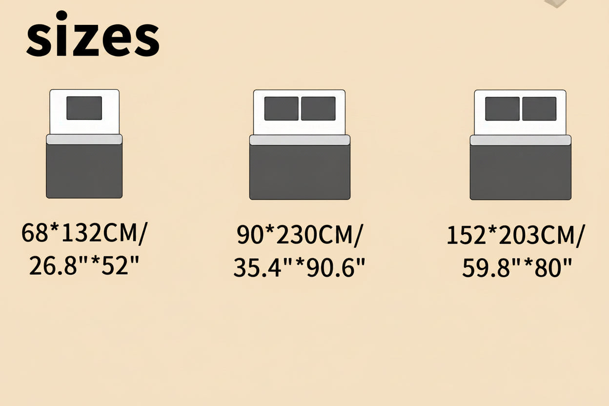 Grounding sheet with fabric and size information displayed
