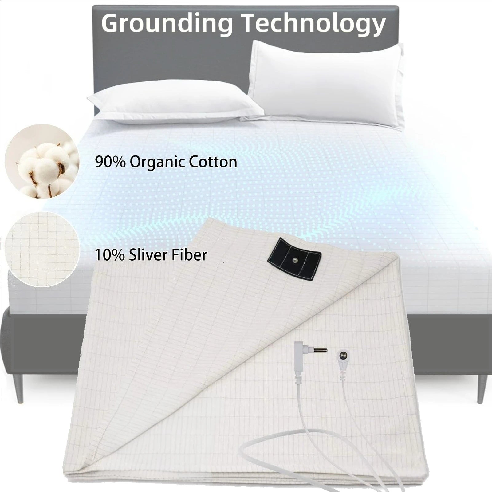Grounding Bed Sheet – 10% Silver Fiber & Organic Cotton
