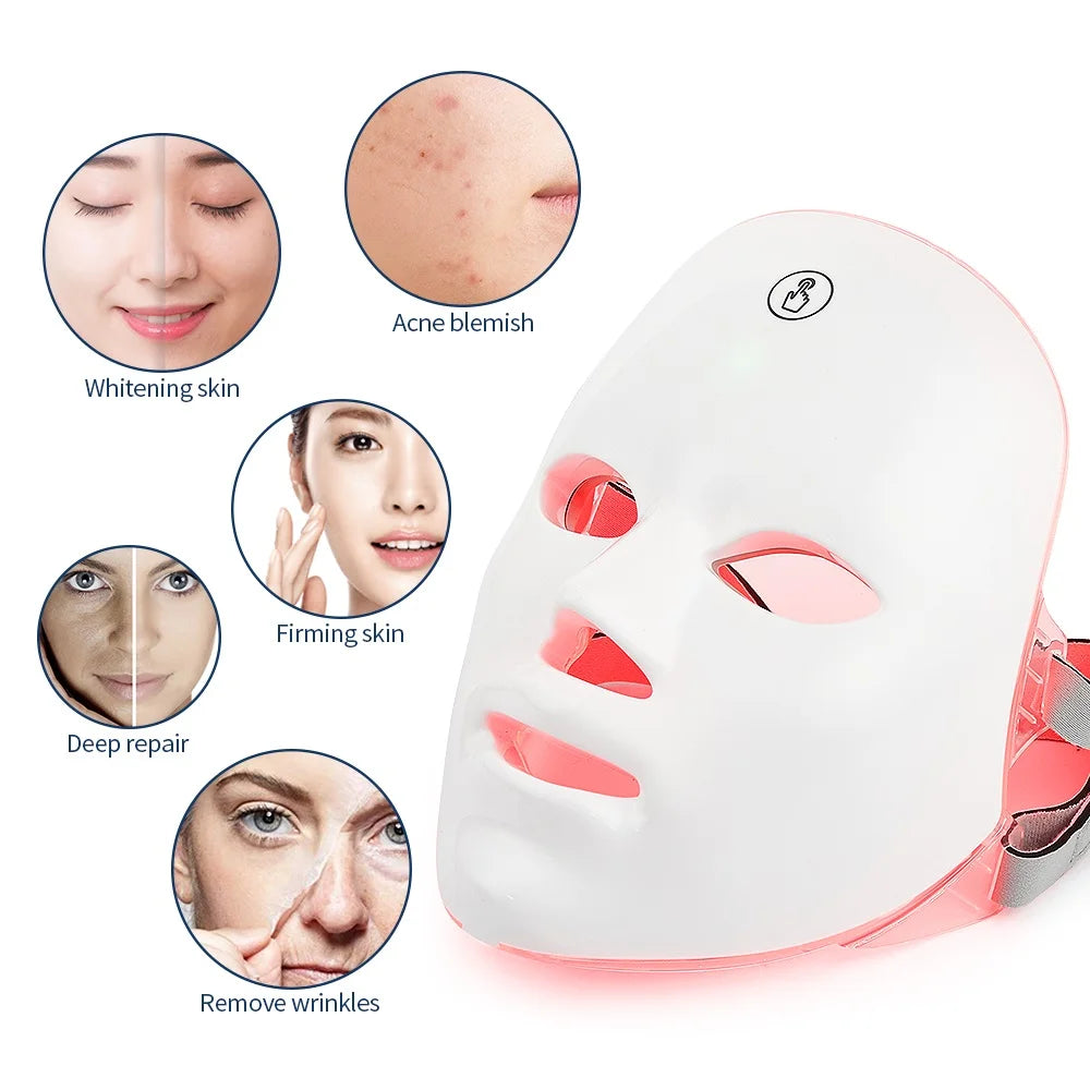 7-Color LED Photon Facial Mask – Skin Rejuvenation, Anti-Acne & Wrinkle Reduction