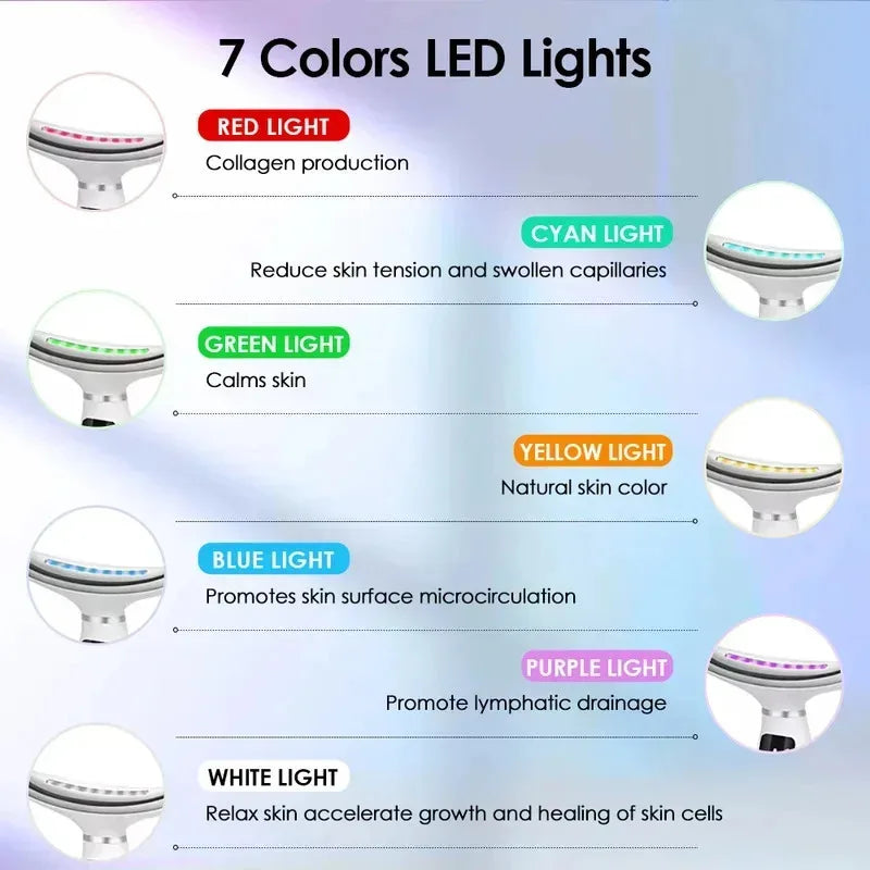 7-Color LED Face & Neck Massager – Portable Light Therapy Wand