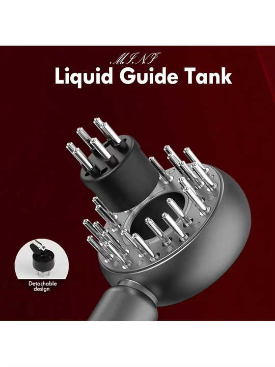 NNEDSZ Grey Intelligent Scalp Massager Brush with Red Light Therapy – Hair Care, Volumizing, and Essence Applicator