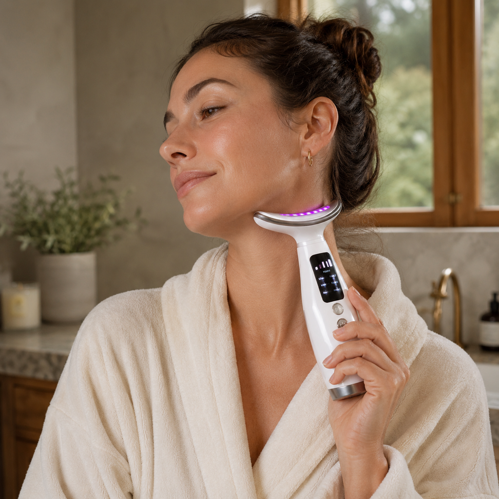 7-Color LED Face & Neck Massager – Portable Light Therapy Wand