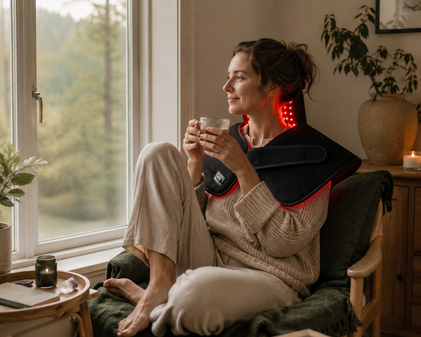 Red Light Therapy Shoulder & Neck Wrap – 660nm & 850nm Wearable Pad