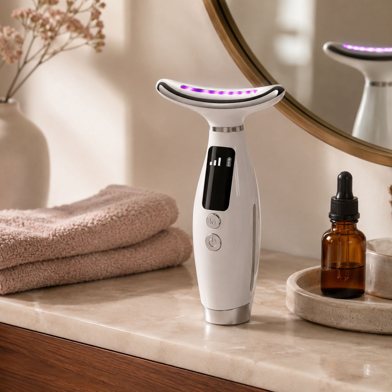 7-Color LED Face & Neck Massager – Portable Light Therapy Wand