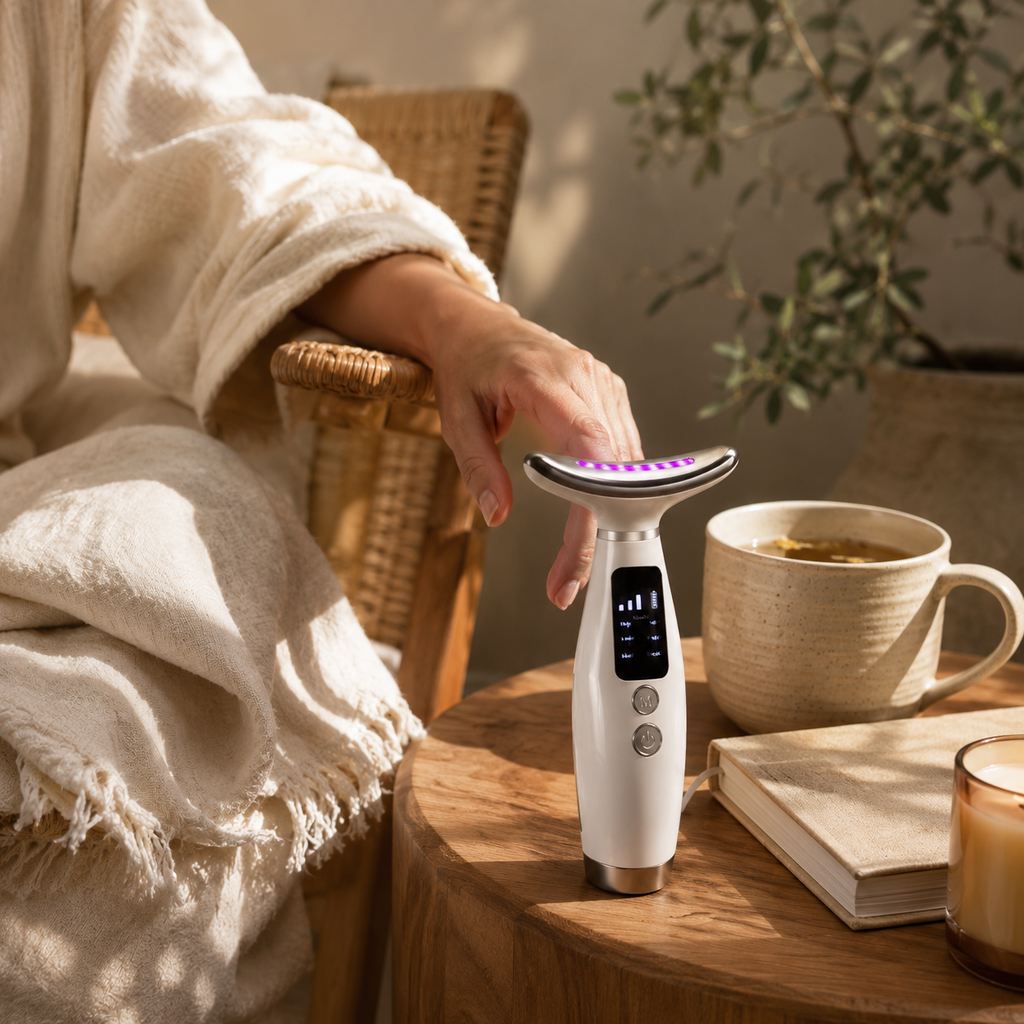 7-Color LED Face & Neck Massager – Portable Light Therapy Wand