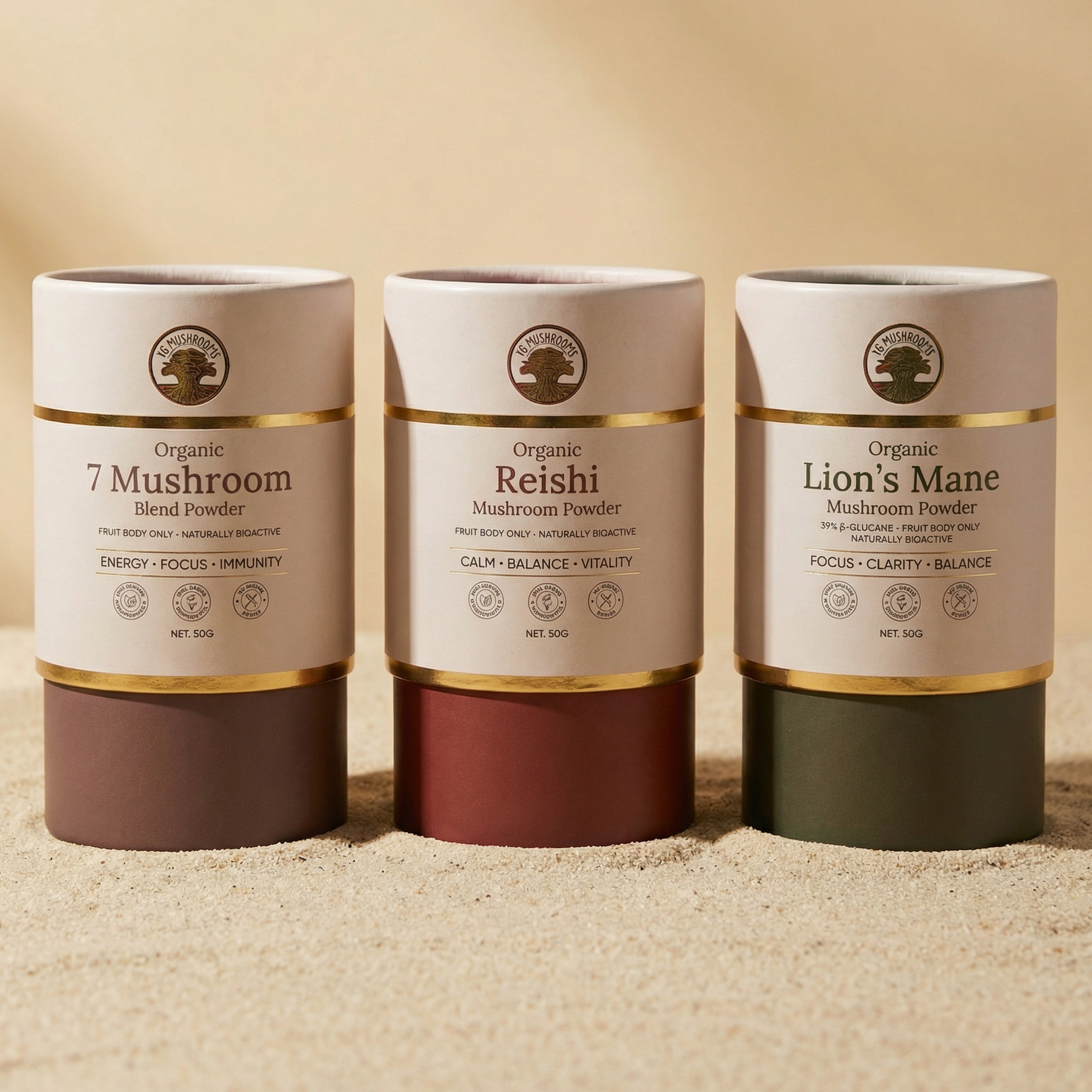 The Mushroom Trio — Lion's Mane, Reishi & 7-Blend